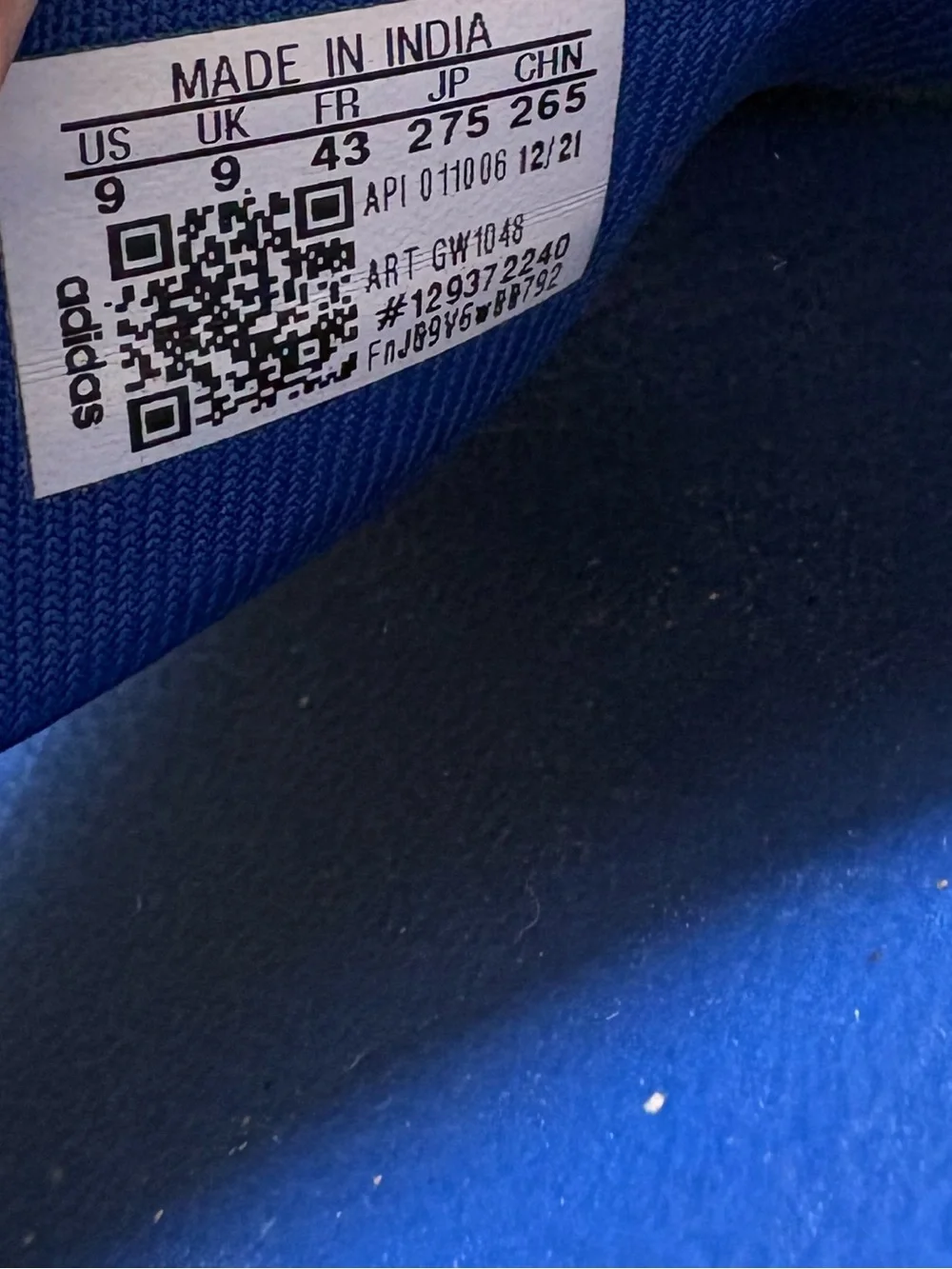Adidas Blue & White Slide Sandals